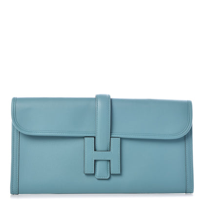 Hermes Swift Jige Elan 29 Clutch Bleu Saint Cyr 1 of 8