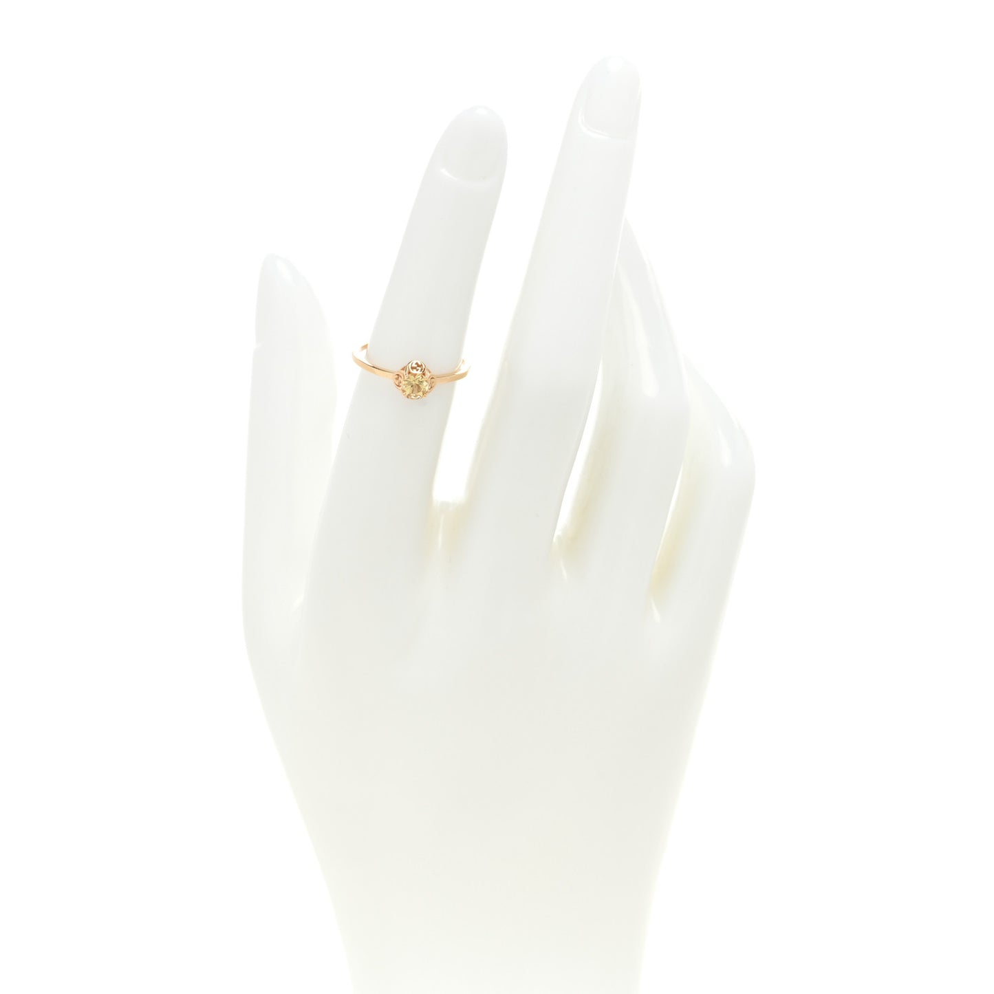 18K Yellow Gold Beryl Interlocking Ring 49 5