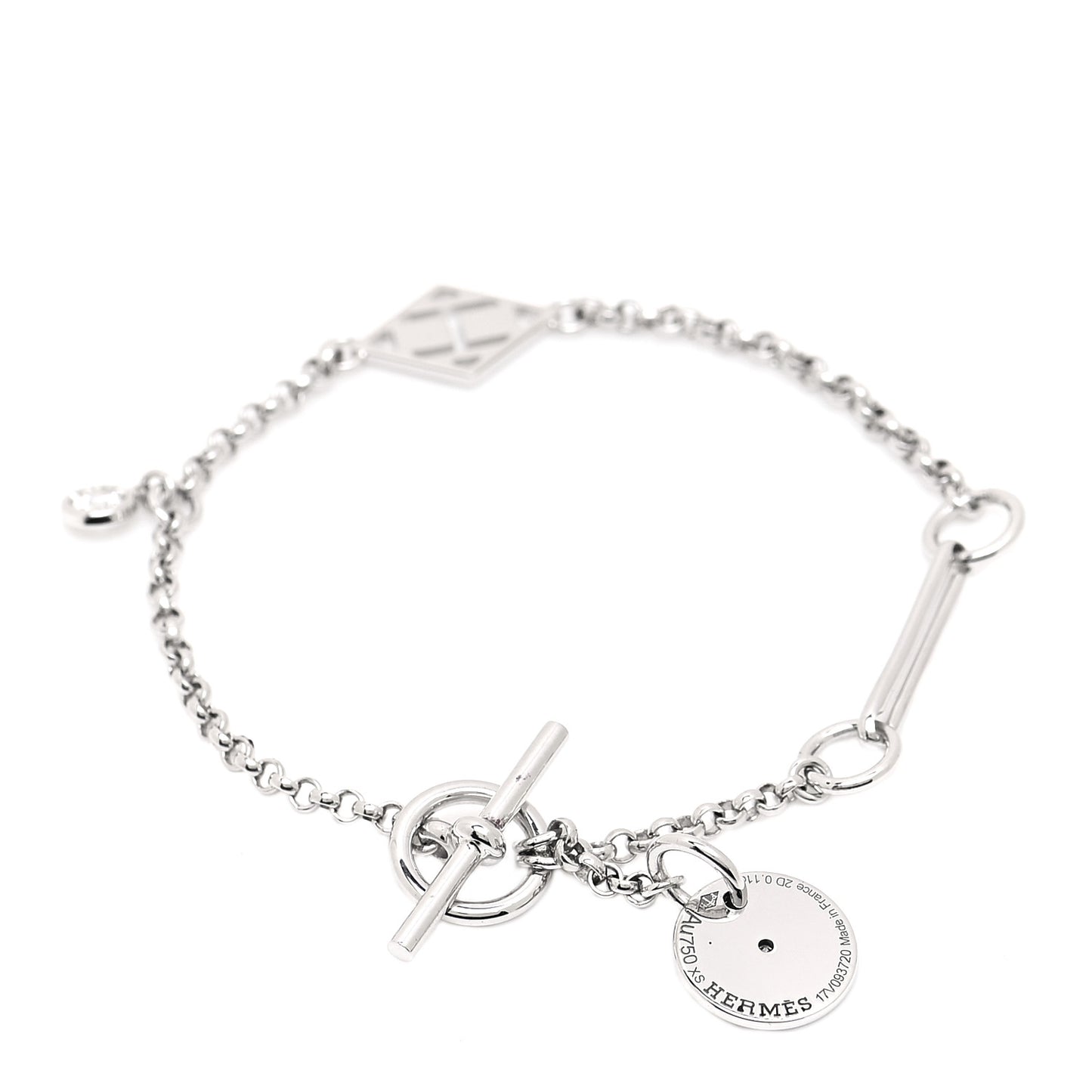 18K White Gold Diamond Gambade Bracelet
