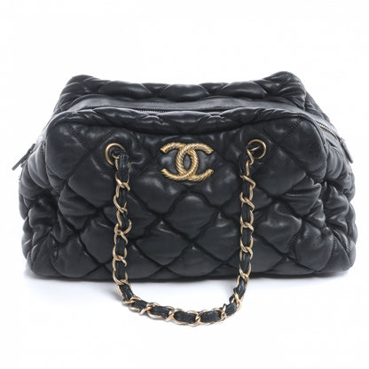 Chanel Lambskin Large Bubble Quilt Bowler Black 1 of 8