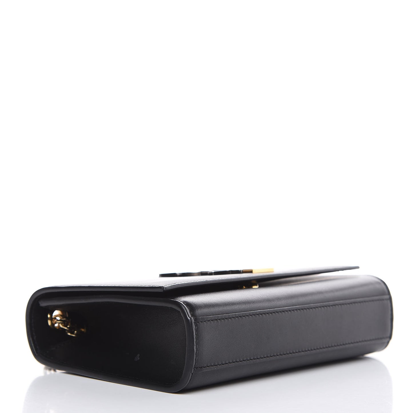 Smooth Calfskin Small Deconstructed Monogram Kate Satchel Black