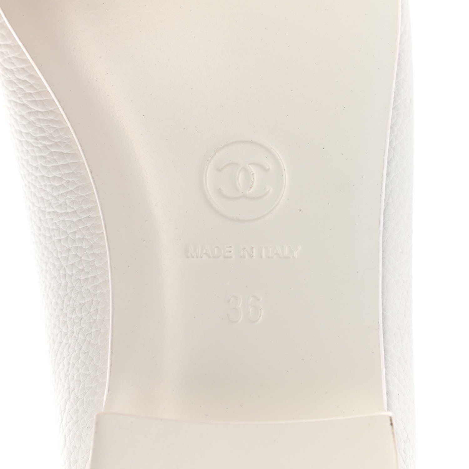 Chanel Calfskin Patent Cap Toe CC Ballerina Flats 36 White 6 of 13