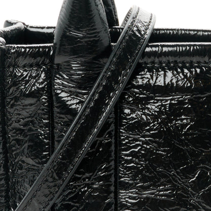 Marc Jacobs Shiny Crinkled Calfskin Mini The Tote Bag Black 9 of 11