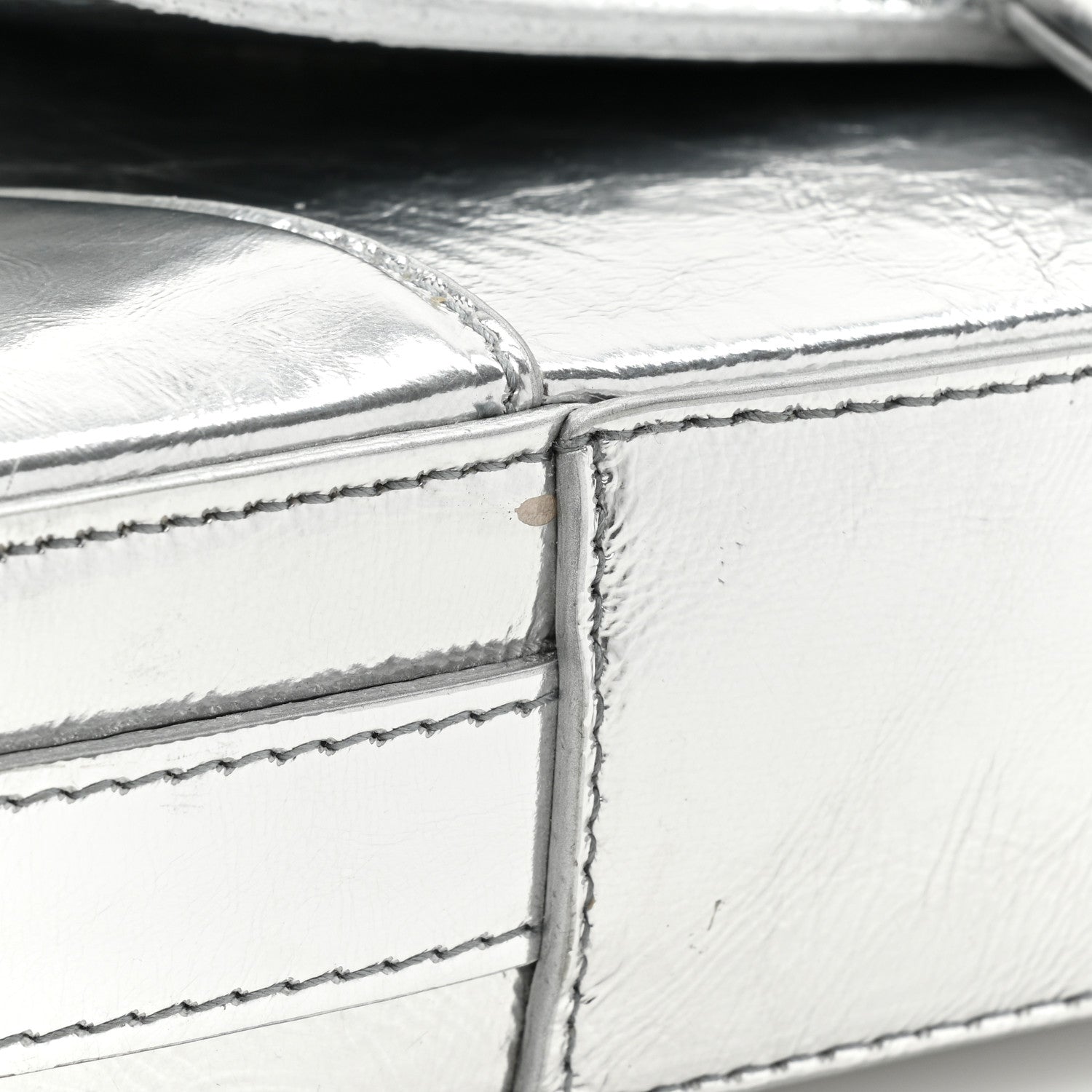 Balenciaga Smooth Metallic Calfskin Small Lindsay Shoulder Bag Silver 9 of 9