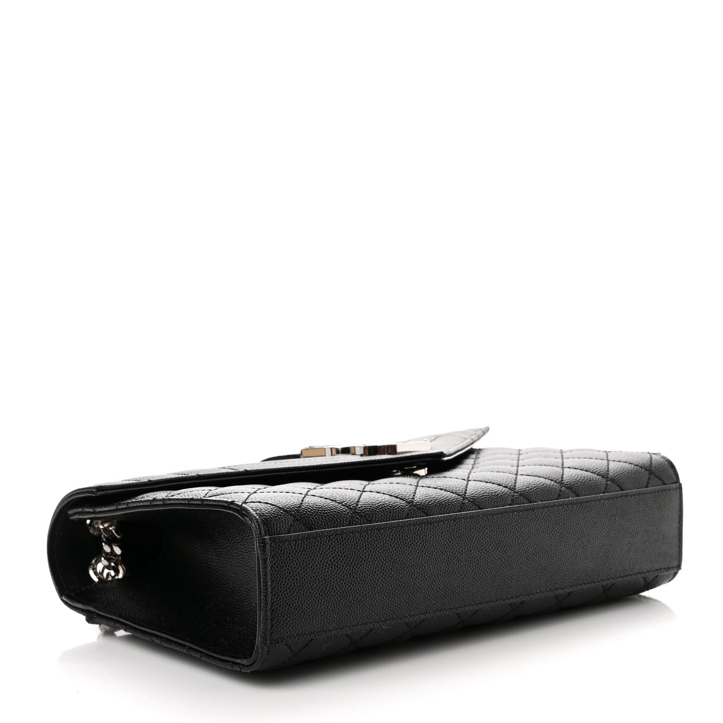 Grain De Poudre Textured Mixed Matelasse Triquilt Medium Monogram Satchel Black