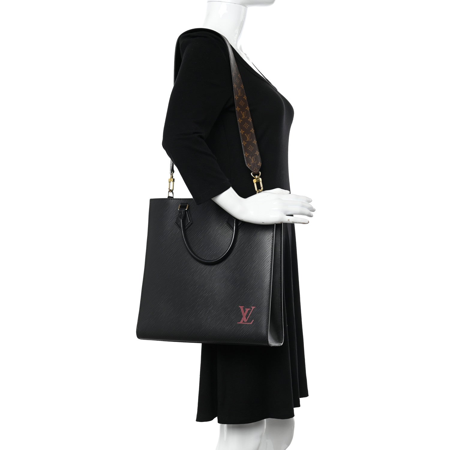 Louis Vuitton Epi Sac Plat PM Black 2 of 9