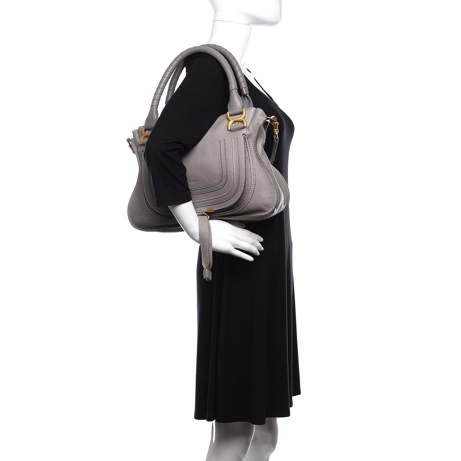 Chloe Calfskin Medium Marcie Satchel Cashmere Grey 3 of 10