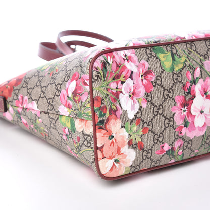 Gucci GG Supreme Monogram Blooms Medium Zippered Tote Beige Multicolor Dry Rose 8 of 10