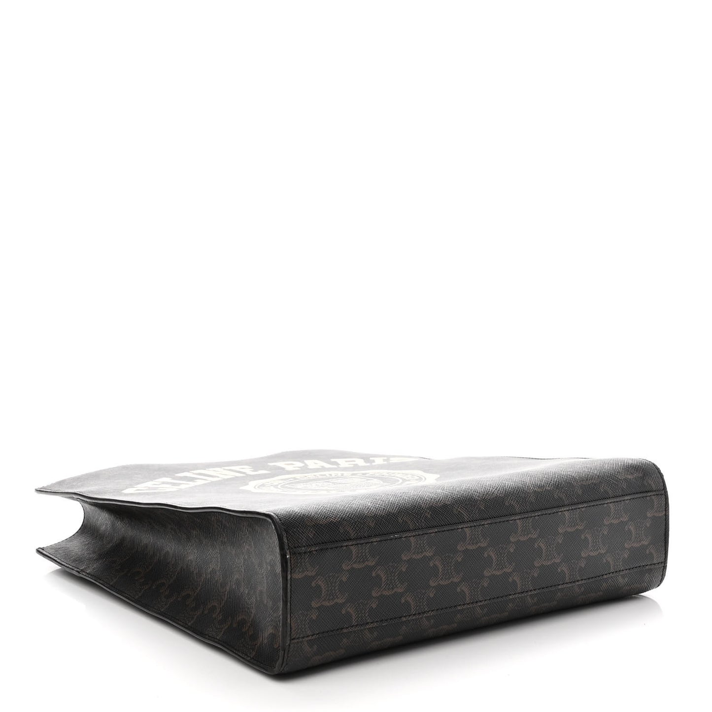 Triomphe Canvas Calfskin Paris Print Small Vertical Cabas Tan