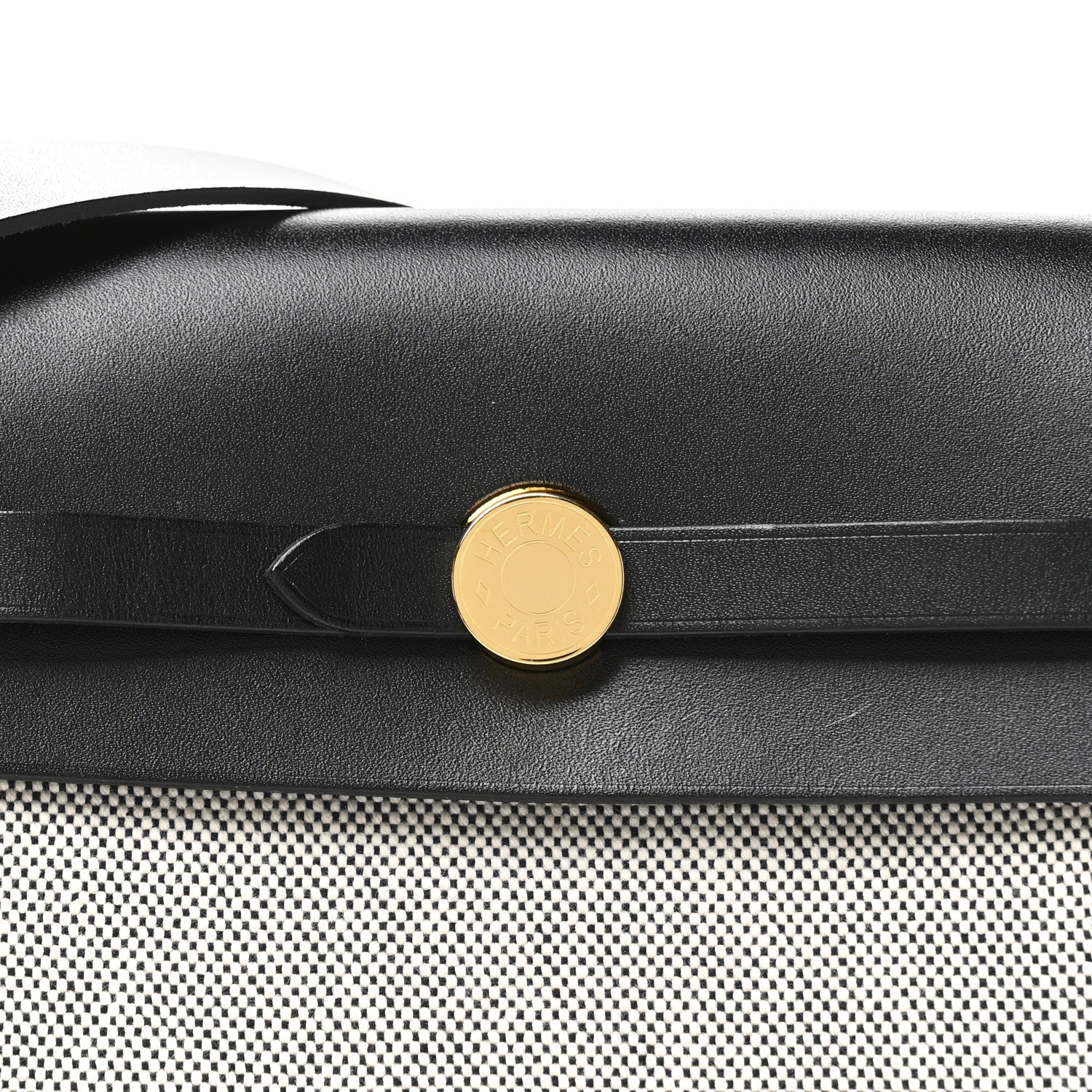 Hermes Military Toile Vache Hunter Herbag Zip Retourne 20 Ecru Black 8 of 11
