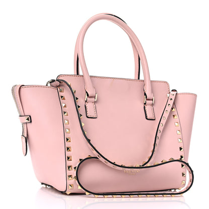 Valentino Garavani Vitello Small Rockstud Double Handle Tote Rose 3 of 24