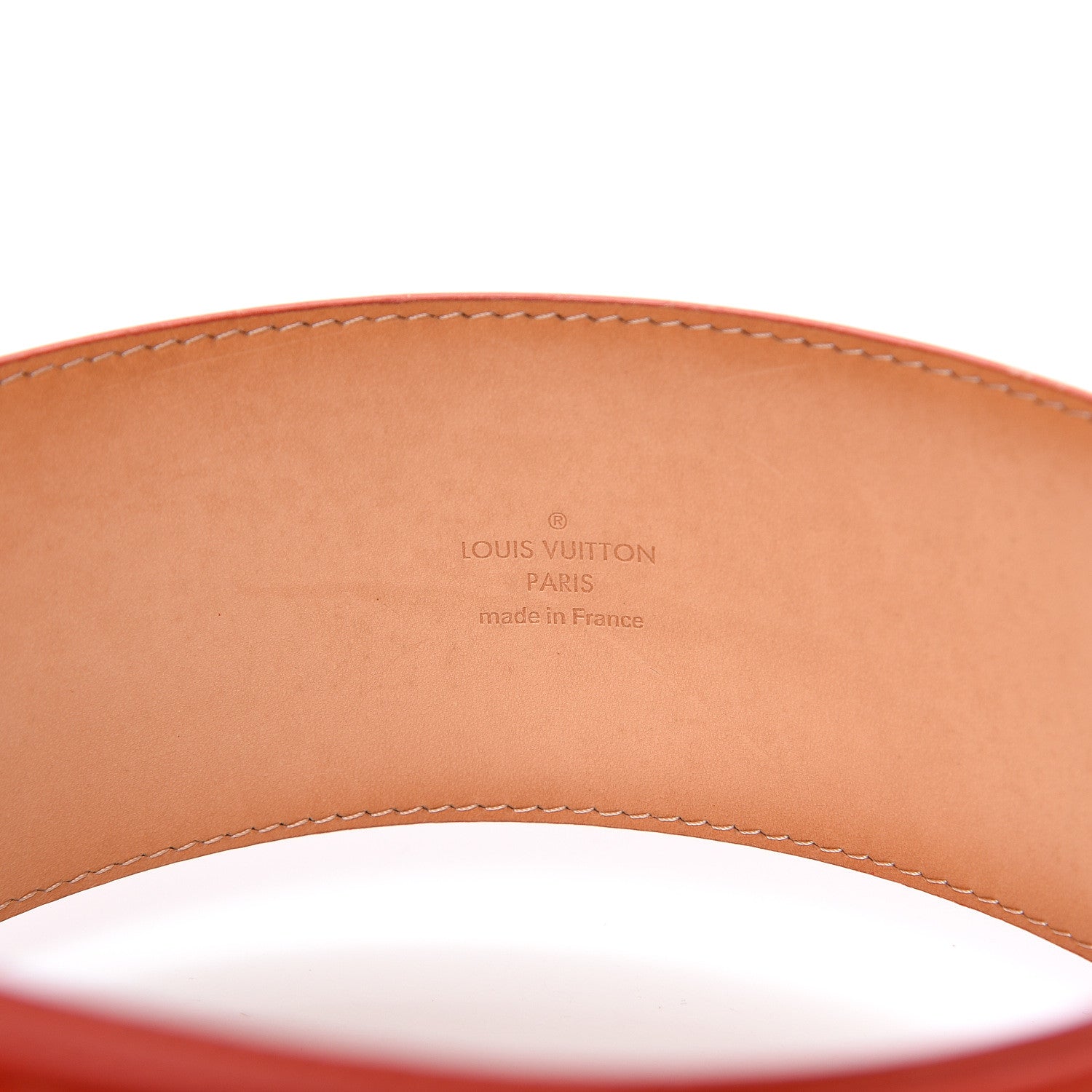 Louis Vuitton Patent LV Facettes Belt 85 34 Orange Sunset 5 of 8