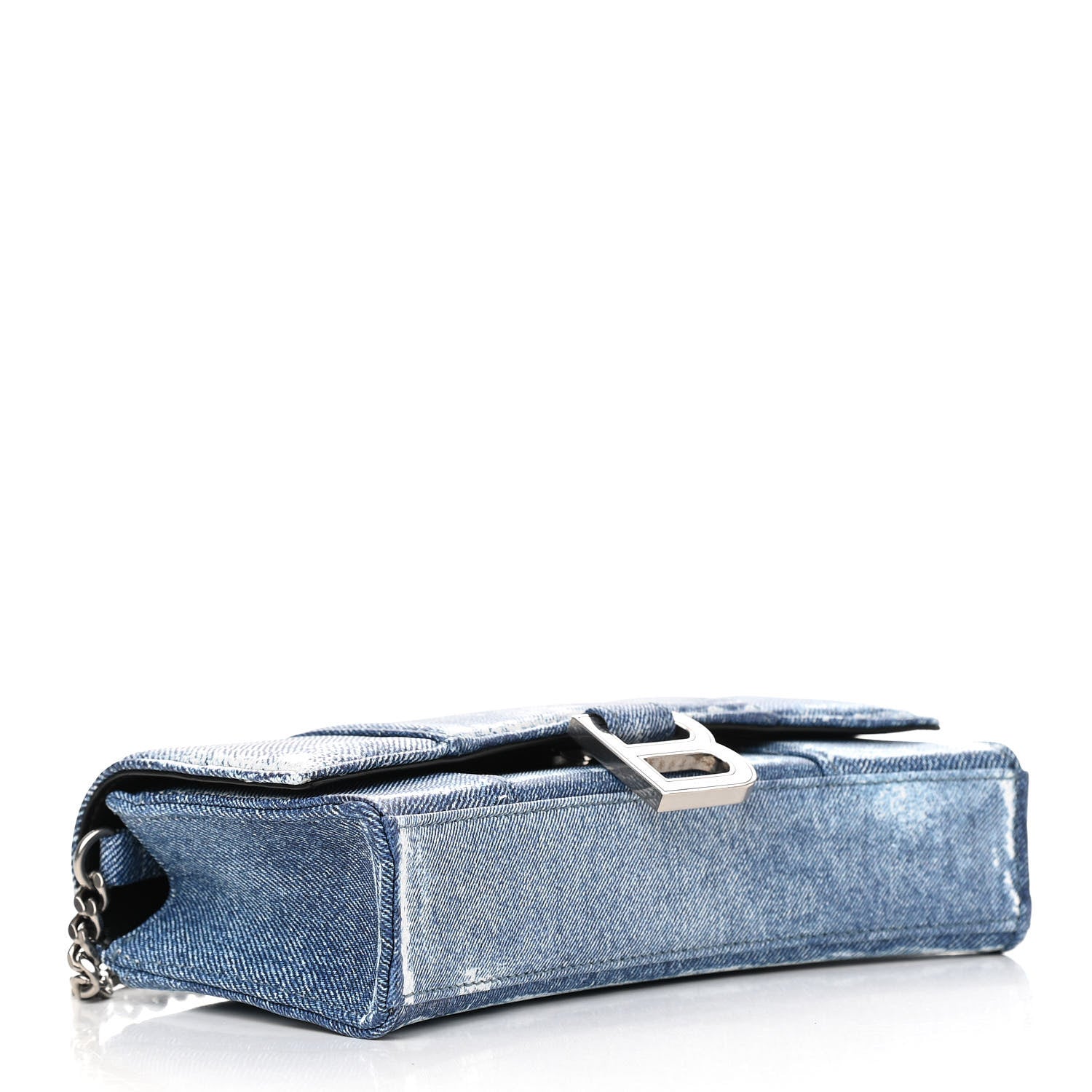Balenciaga Nappa Denim Printed Hourglass Chain Bag Denim Blue 4 of 9