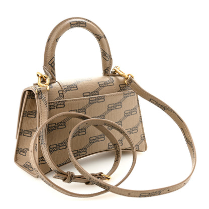 Balenciaga Coated Canvas BB Monogram Hourglass Top Handle Bag XS Beige Brown 3 of 11