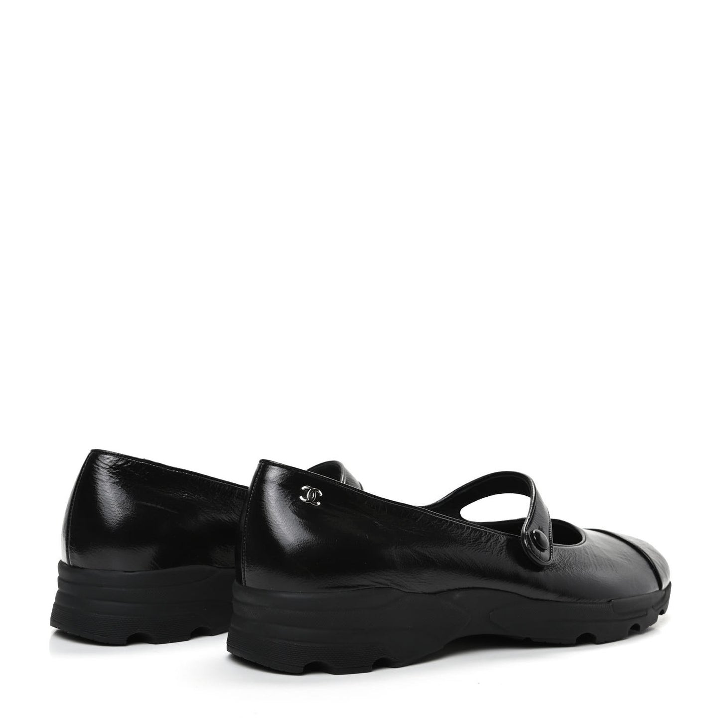 Calfskin Mary Jane Strap Pumps 40.5 Black