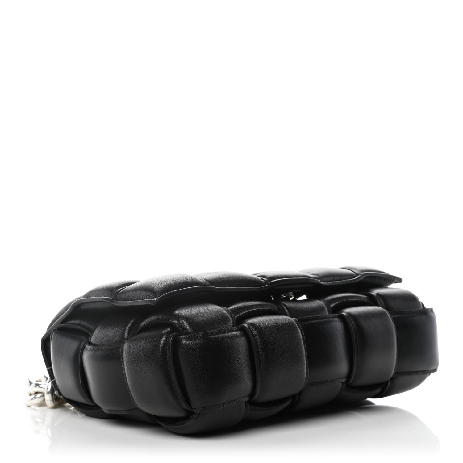 Bottega Veneta Lambskin Maxi Intreccio Padded Chain Cassette Crossbody Bag Black 4 of 10