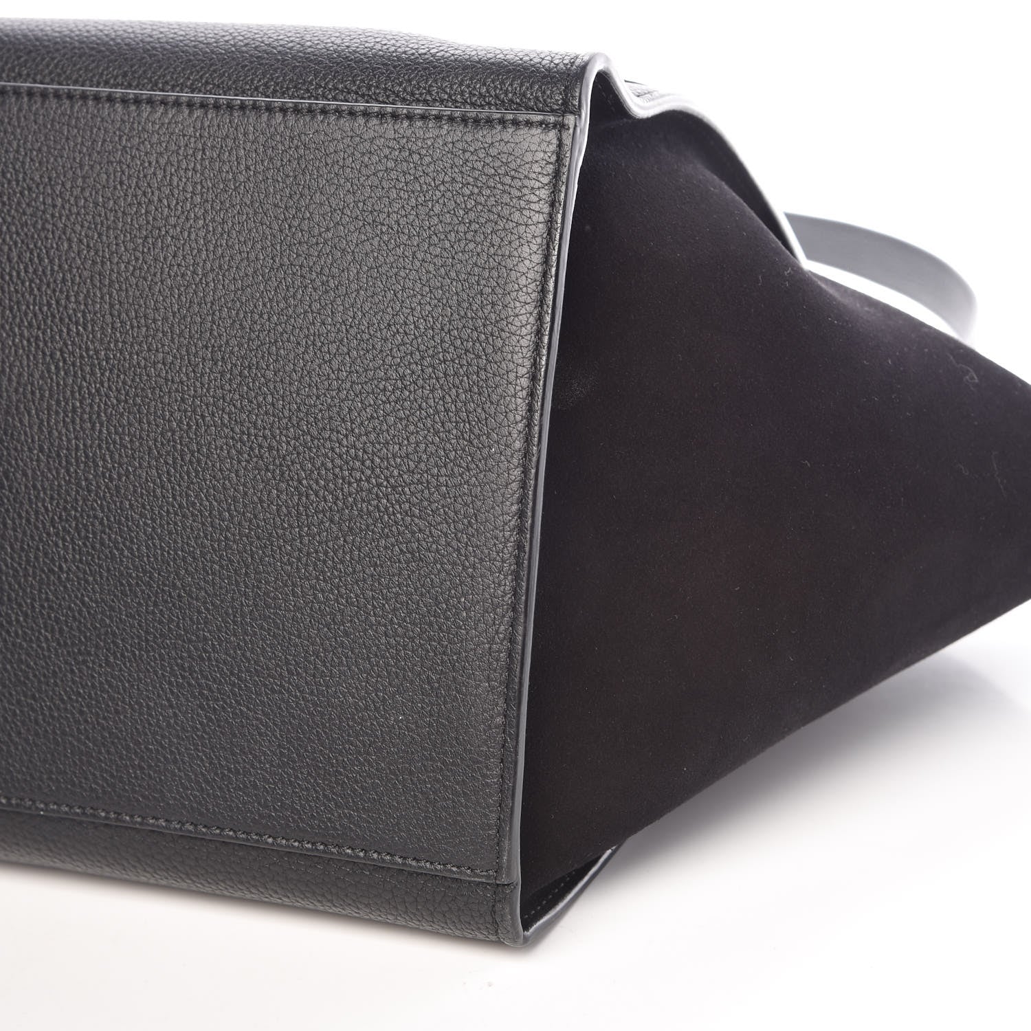 Celine Drummed Calfskin Suede Medium Trapeze Black 9 of 14