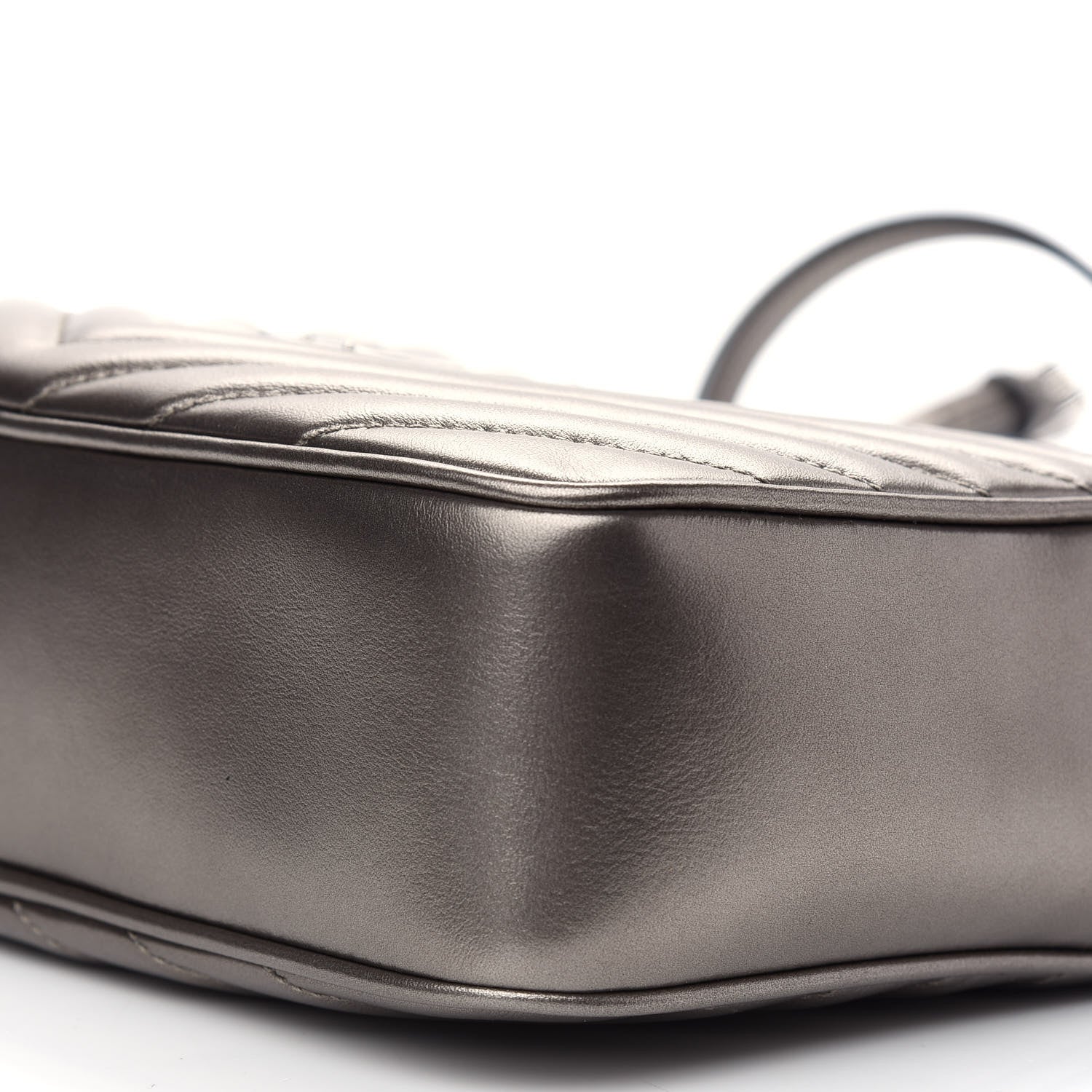 Saint Laurent Metallic Calfskin Matelasse Monogram Lou Camera Bag Silver 6 of 9