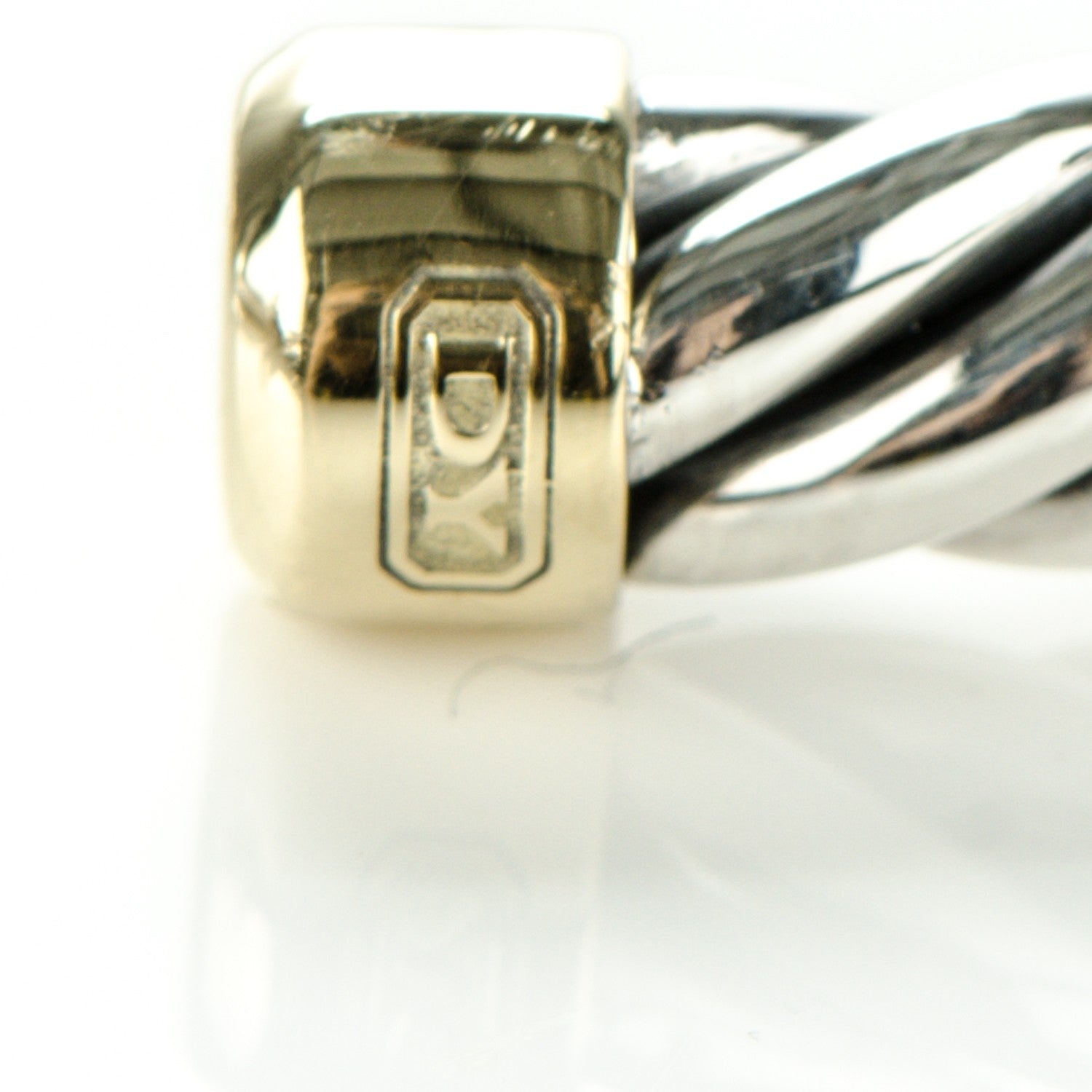 David Yurman Sterling Silver 18K Yellow Gold 6mm Cable Classics Bracelet 6 of 7