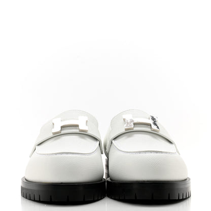 Hermes Epsom Womens Faubourg Loafers 37 White 2 of 10