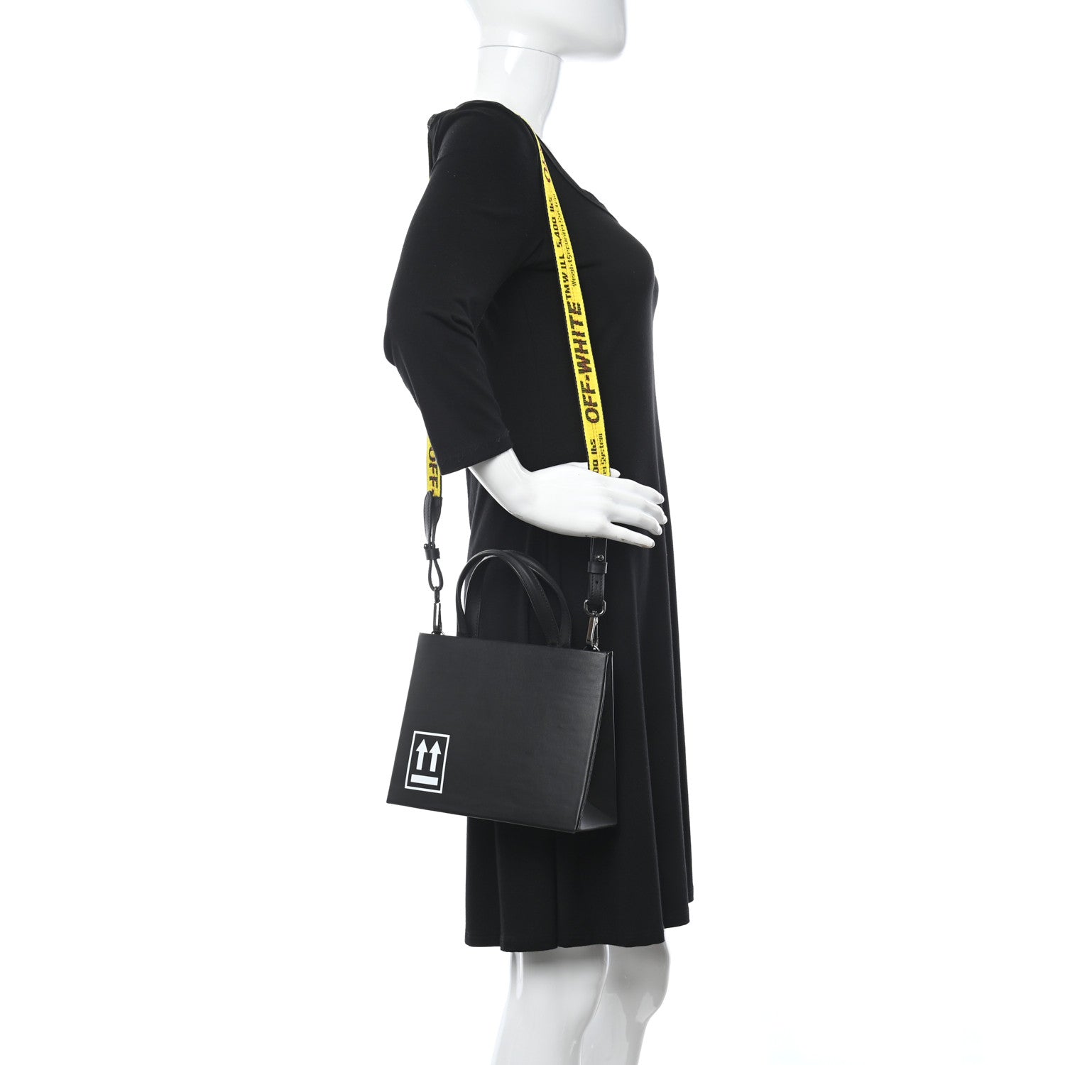 Off-White Calfskin Small Box Bag Tote Black 2 of 10