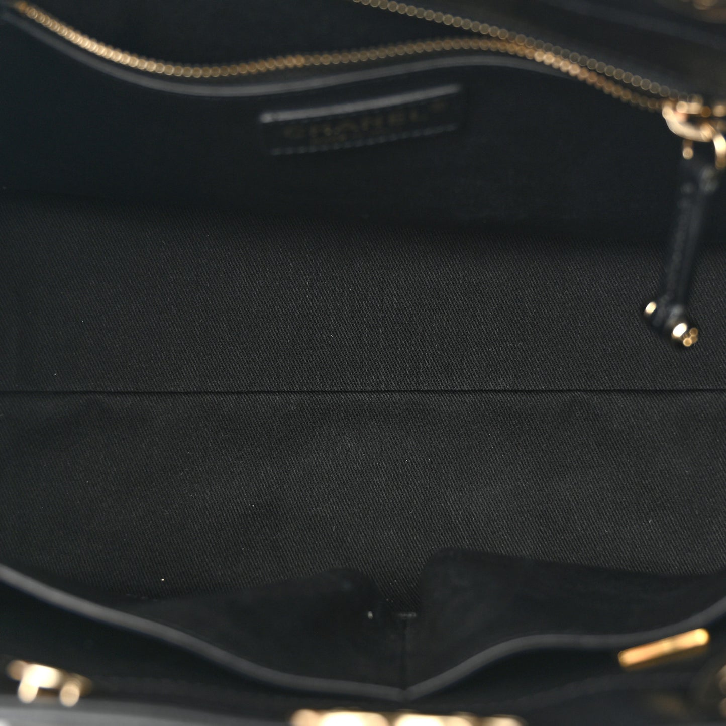 Caviar Quilted Small Shopping Tote Black