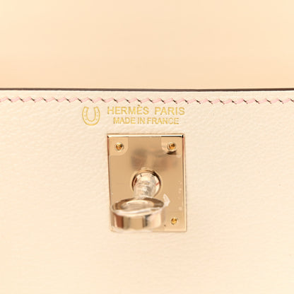 Hermes Chevre Mysore Horseshoe Mini Kelly Sellier 20 Nata Rose Sakura 6 of 10