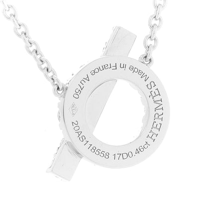 Hermes 18K White Gold Diamond Finesse Pendant Necklace 5 of 6