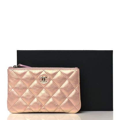 Chanel Iridescent Lambskin Quilted Small Cosmetic Case Pink 8 of 8