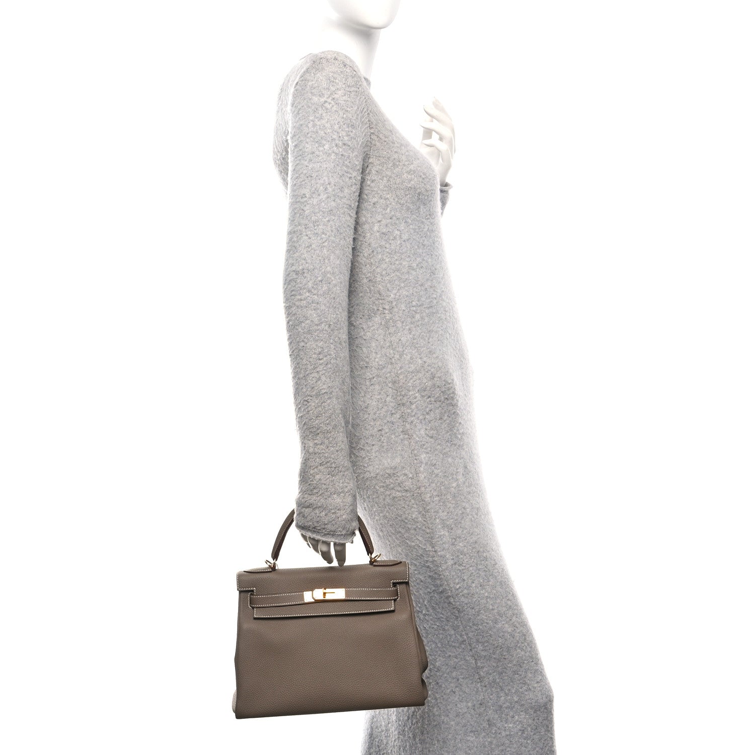Hermes Togo Kelly Retourne 28 Etoupe 2 of 10