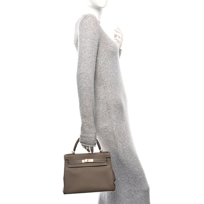 Hermes Togo Kelly Retourne 28 Etoupe 2 of 10