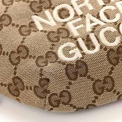 Gucci X THE NORTH FACE Monogram Textured Dollar Calfskin Embroidered Belt Bag Beige Ebony Mystic White Deep Orange 7 of 8