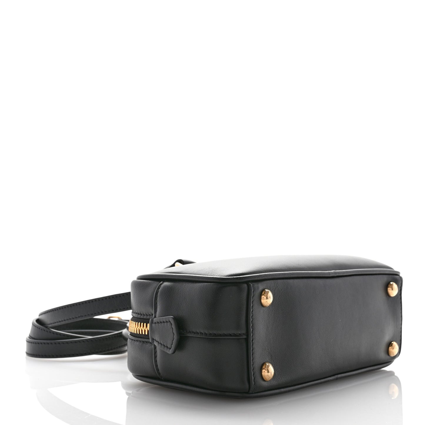 Calfskin Mini Arcadie Top Handle Bag Black