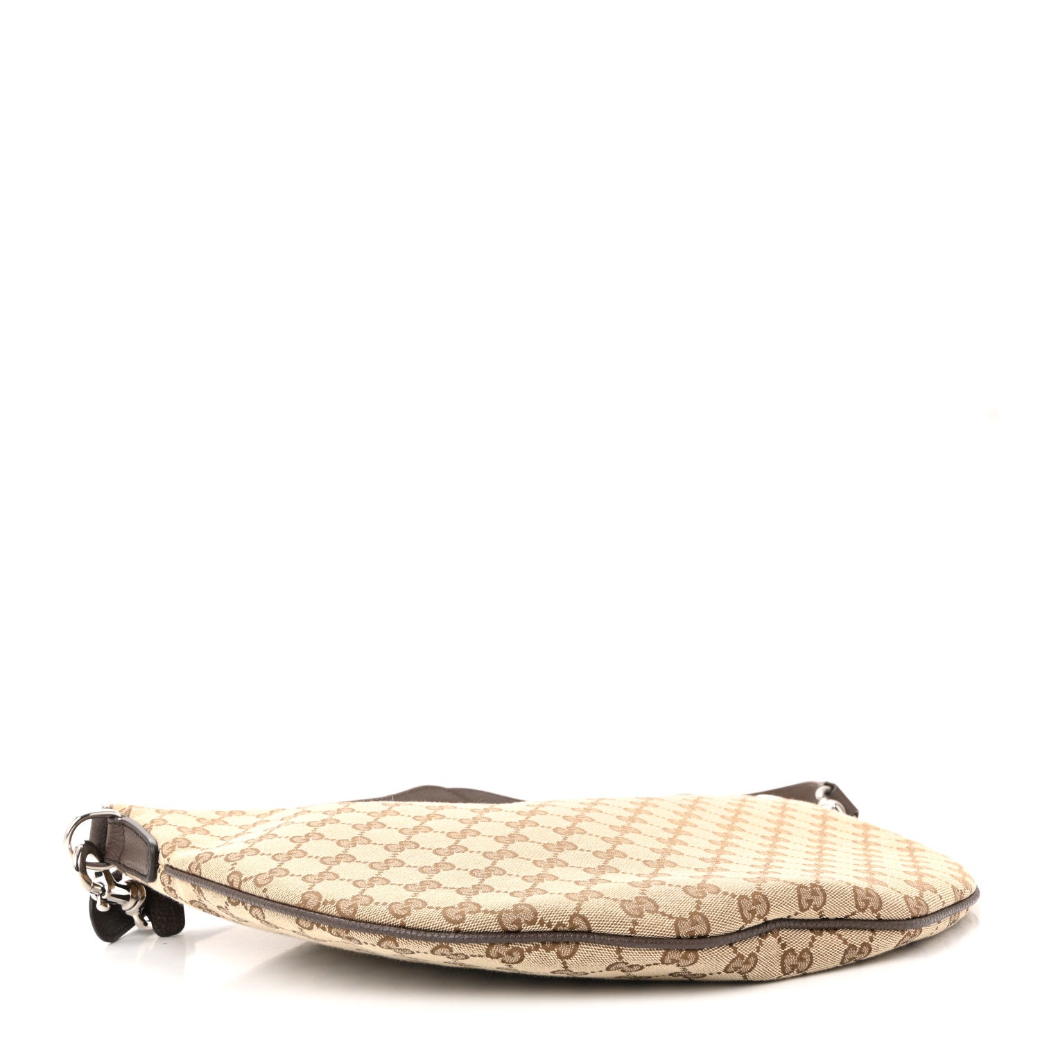 Gucci Monogram Calfskin Web Medium B Shoulder Bag Beige Brown 4 of 10