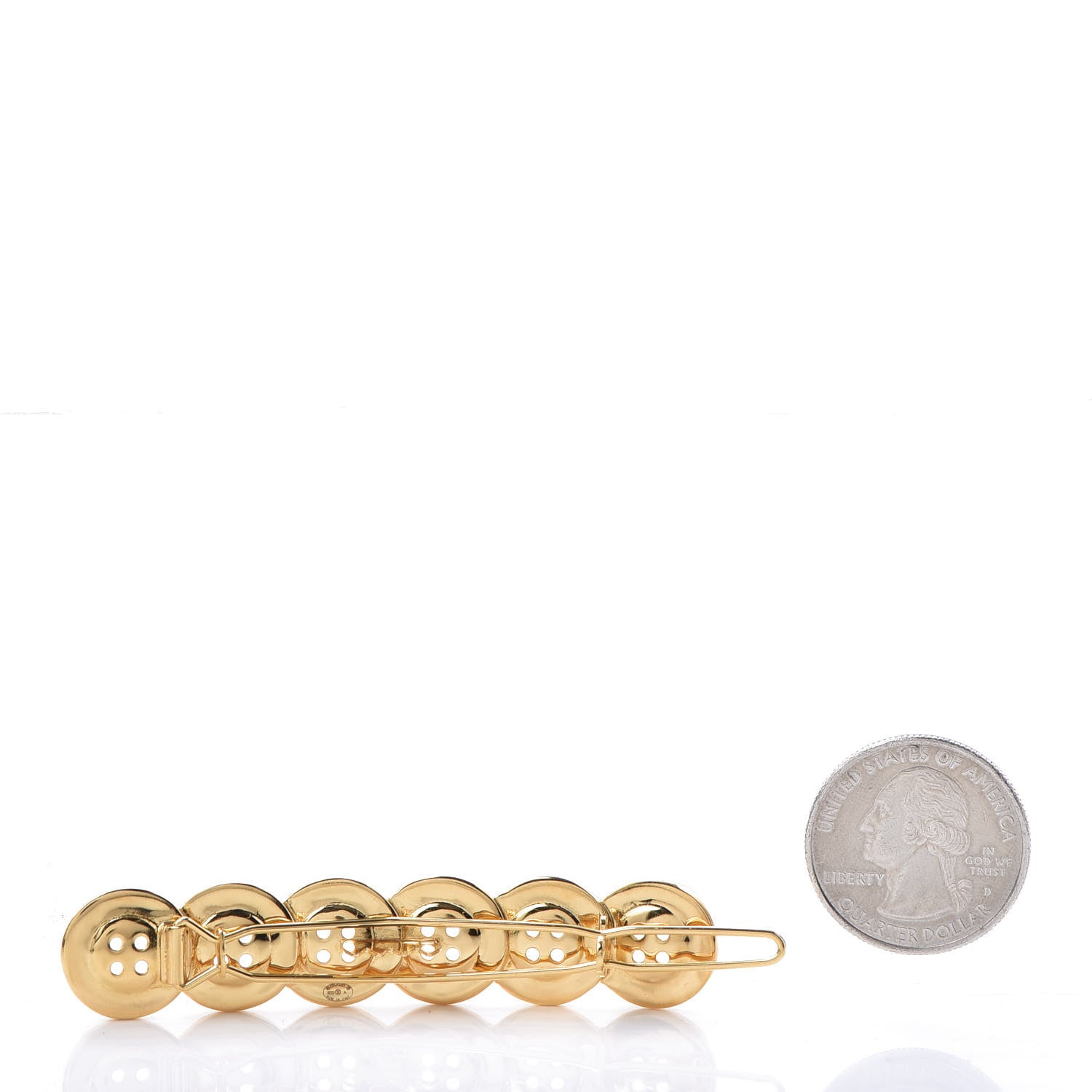 Chanel Button Paris CC Hair Clip Barrette Gold 2 of 4