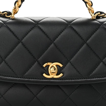Chanel Lambskin Quilted Small La Parisienne Top Handle Flap Black 7 of 11