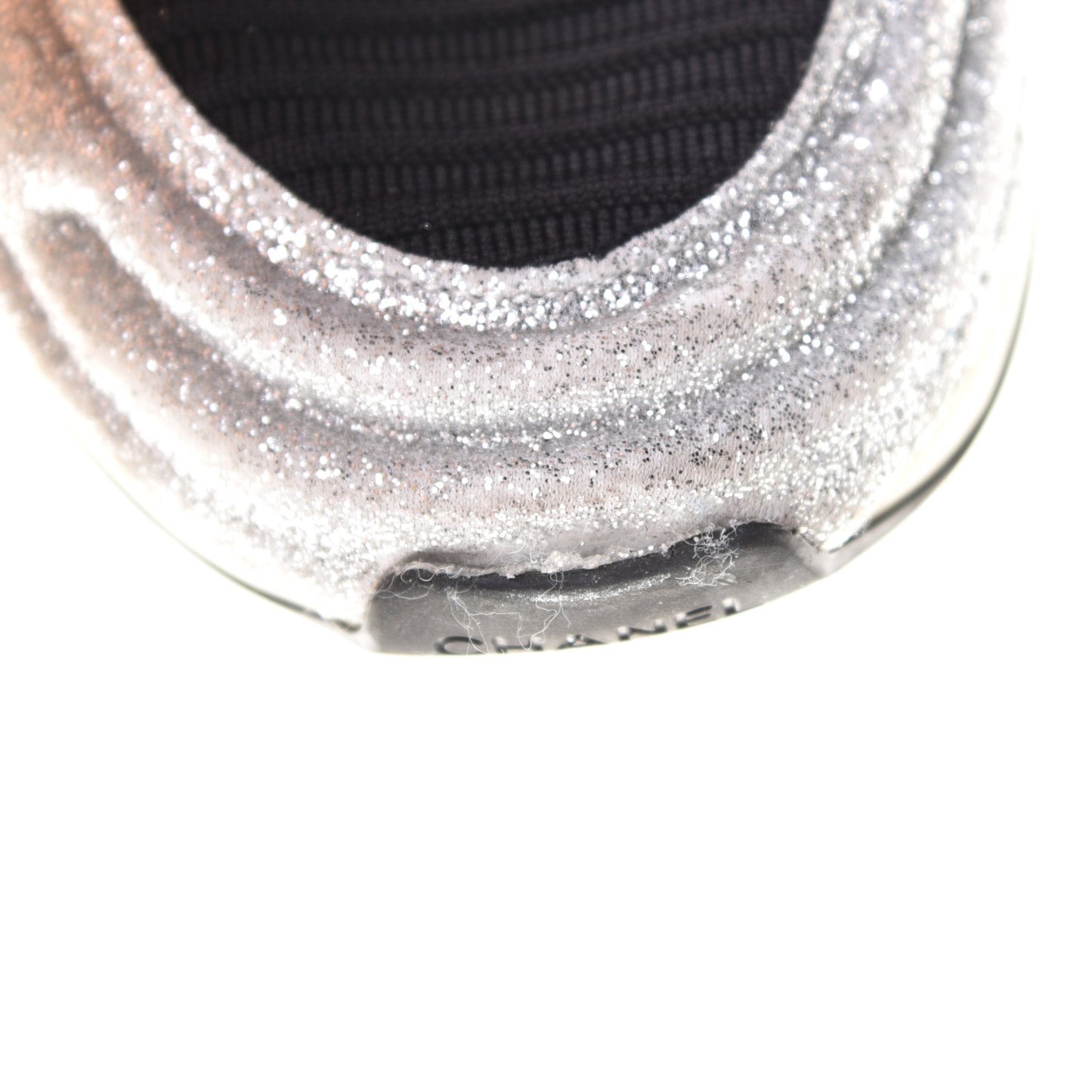 Glitter Stretch Fabric CC Sneakers 36.5 Black Silver