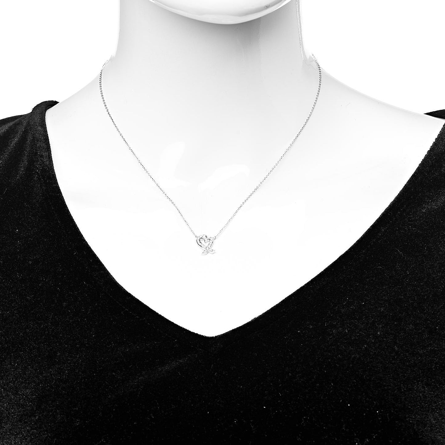 Platinum Diamond Paloma Picasso Loving Heart Pendant Necklace