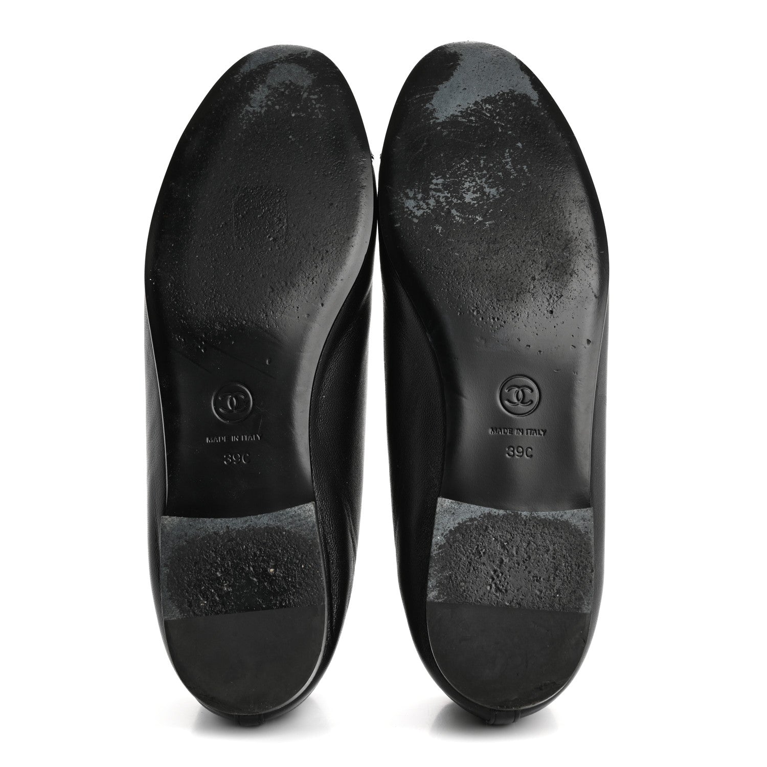 Chanel Lambskin Patent Cap Toe Ballerina Flats 39 Black 6 of 14