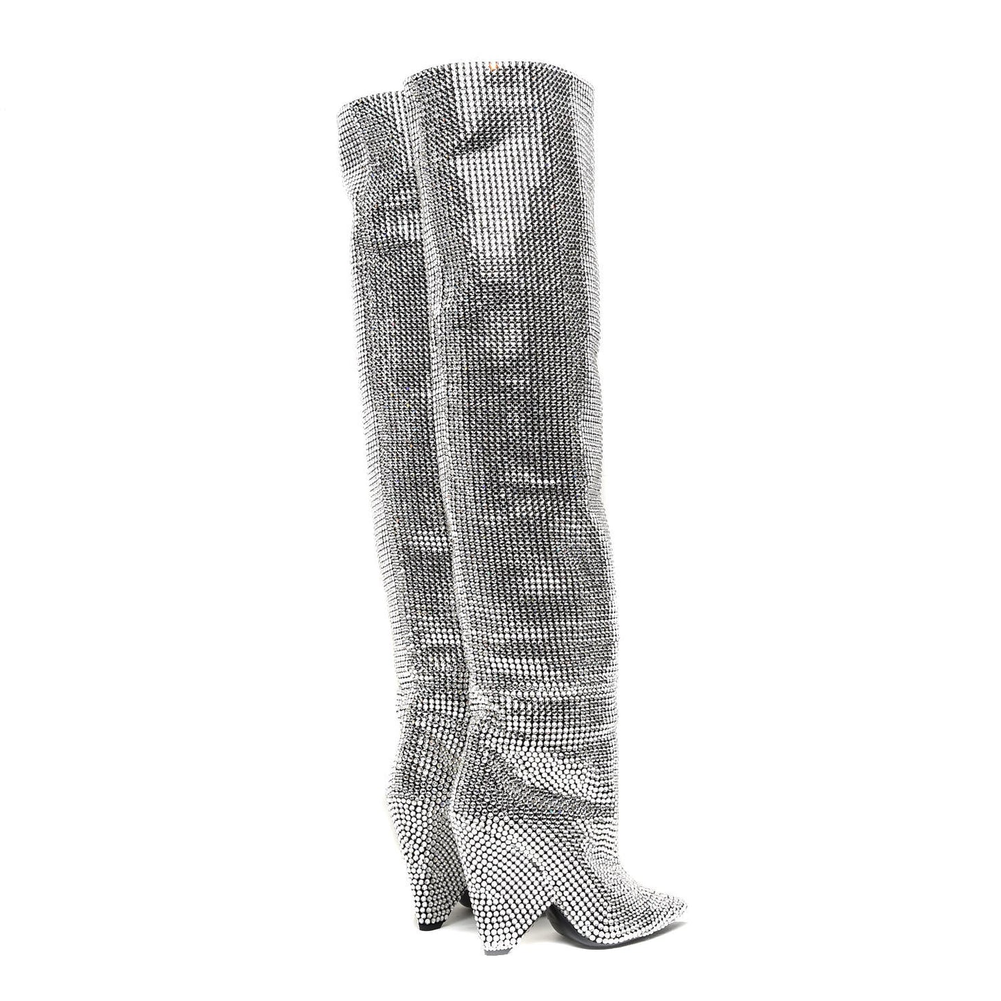 Swarovski Crystal Embellished Niki 105 Thigh High Boots 39