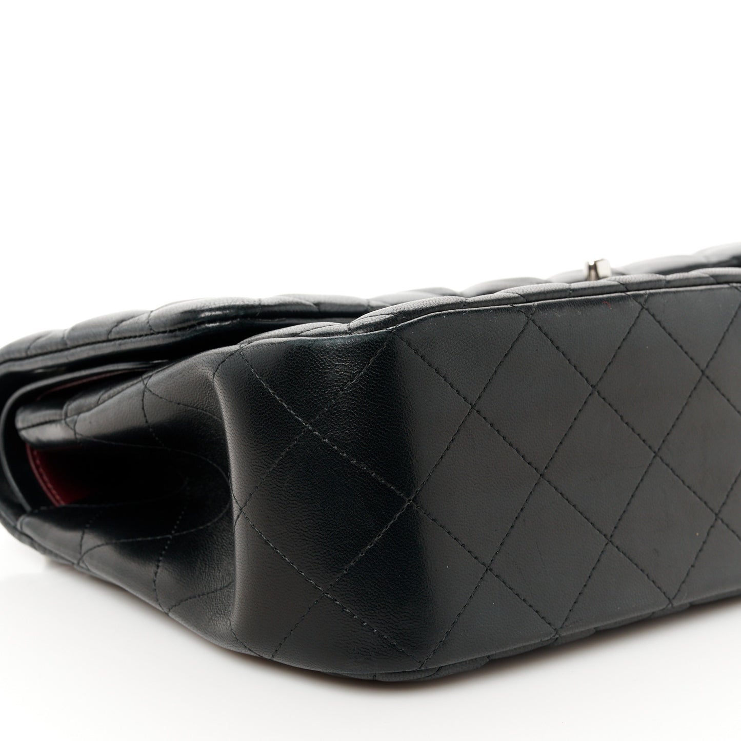 Lambskin Quilted Jumbo Double Flap Black