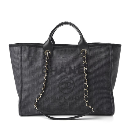 Chanel Canvas Medium Deauville Tote Black 1 of 12