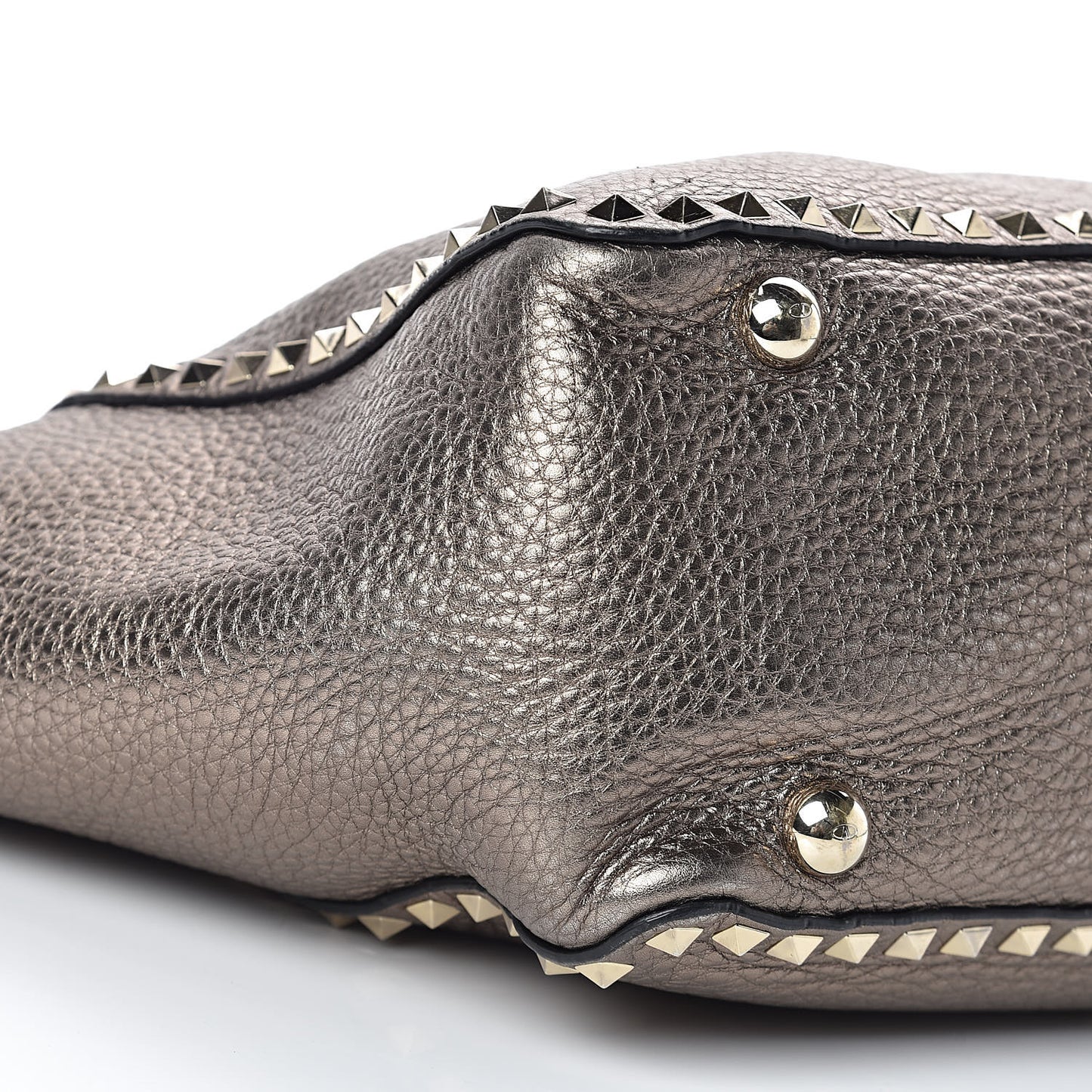 Metallic Alce Printed Calfskin Medium Rockstud Tote Sasso