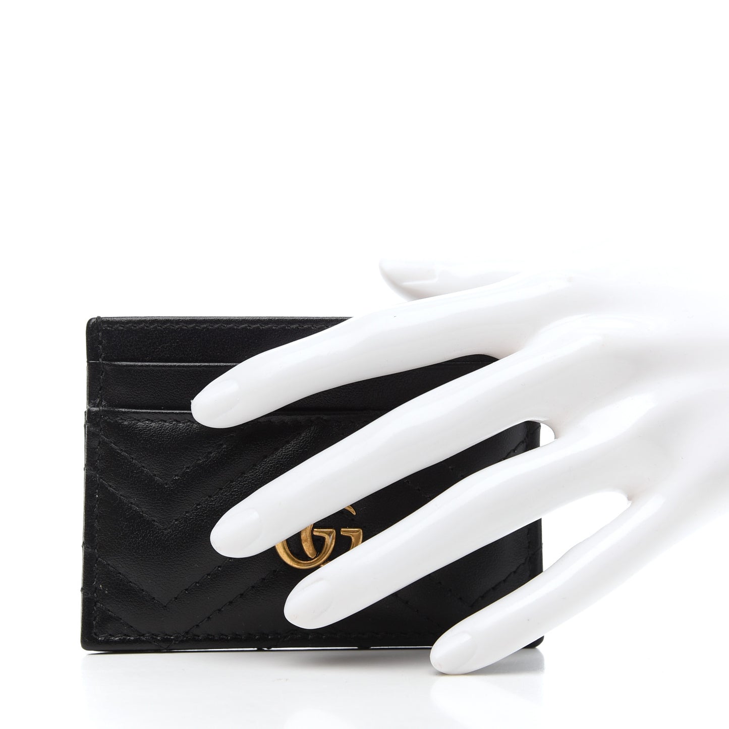 Calfskin Matelasse GG Marmont Card Holder Black