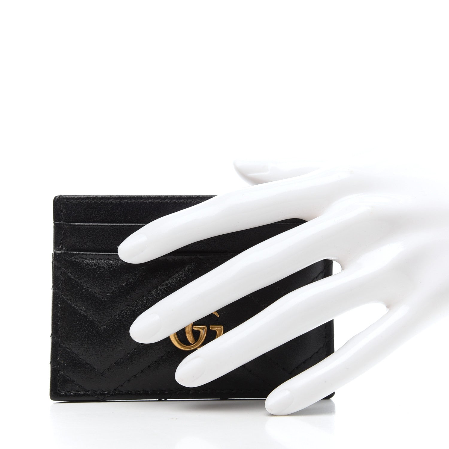 Gucci Calfskin Matelasse GG Marmont Card Holder Black 2 of 7