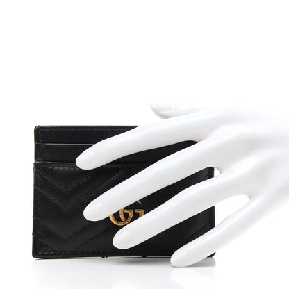 Gucci Calfskin Matelasse GG Marmont Card Holder Black 2 of 7