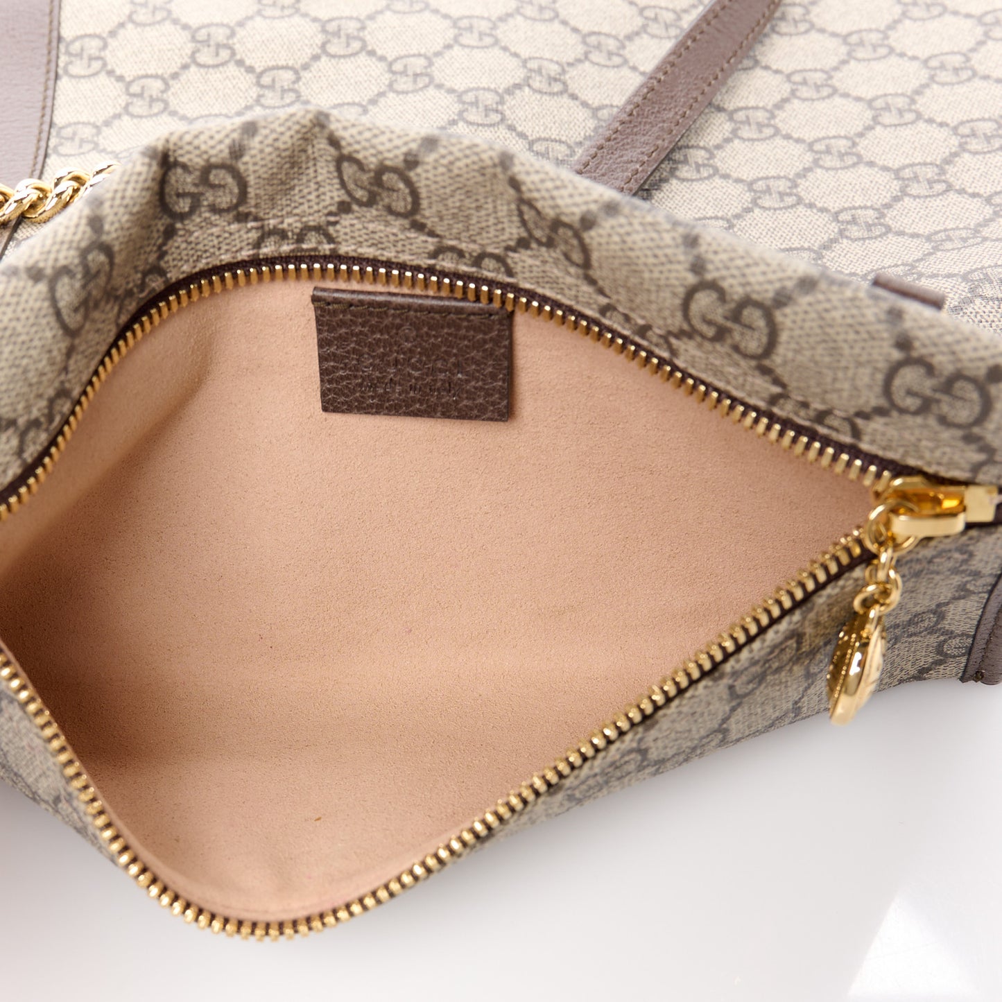 GG Supreme Monogram Large Rajah Chain Tote Beige New Acero