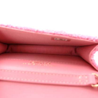 Chanel Tweed Quilted Flap Chain Waist Bag Pink 4 of 10