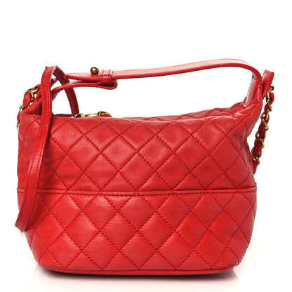 Chanel Lambskin Quilted Small Hobo Red 1 of 10