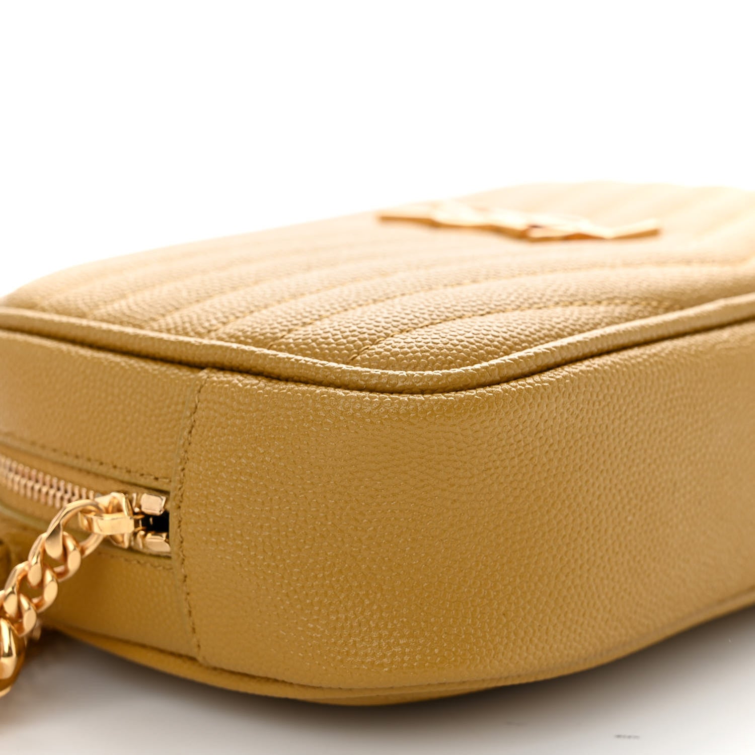 Saint Laurent Grain De Poudre Matelasse Monogram Mini Lou Camera Bag Light Chartreuse 9 of 10